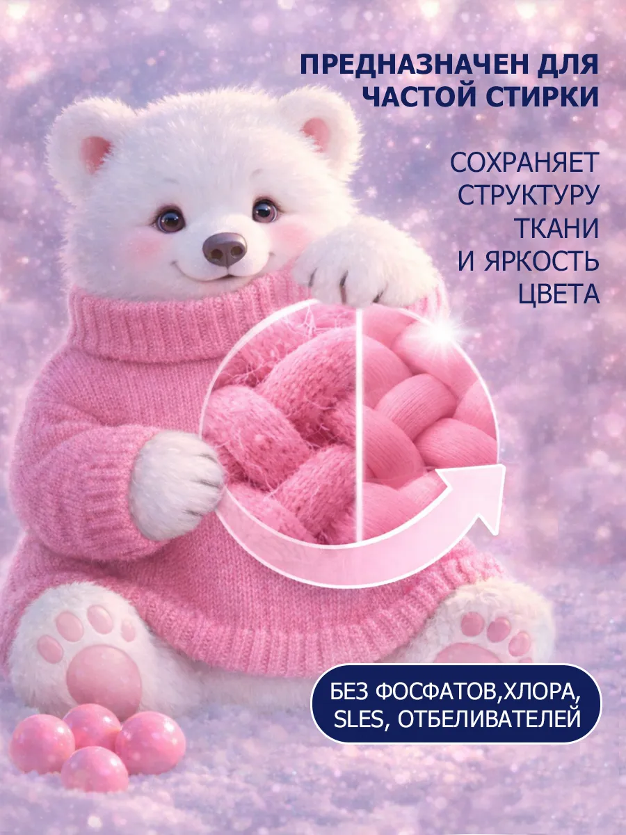 Гель для стирки BEAR 5л бабл гам фото 3