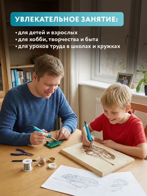 ТРИ СОВЫ Набор для выжигания по дереву, 7 шт, фото 7