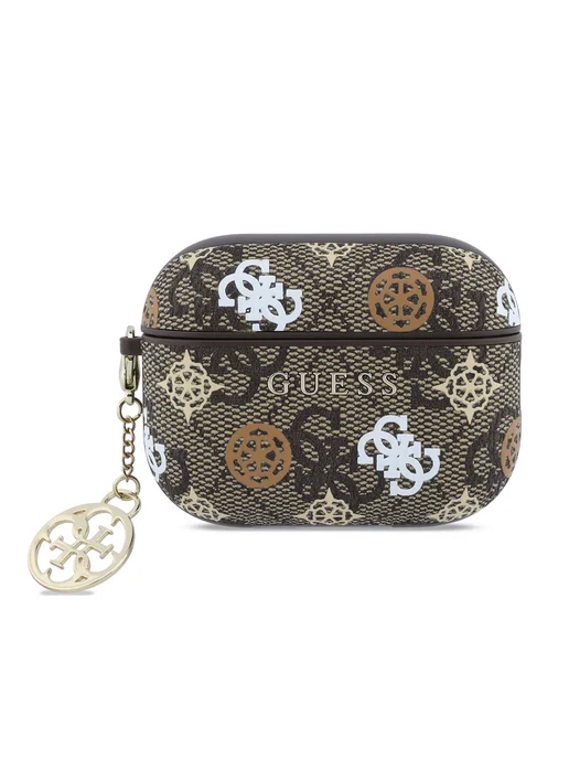 GUESS Чехол для наушников Airpods Pro 3, из экокожи PU Leather, коричневый