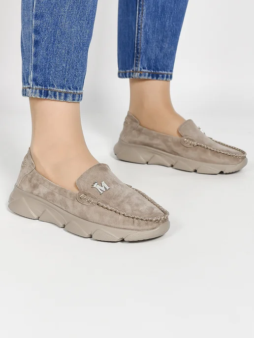 NN_ShoeS Мокасины женские весенние-летние натуральная замша, коричневый, фото 3