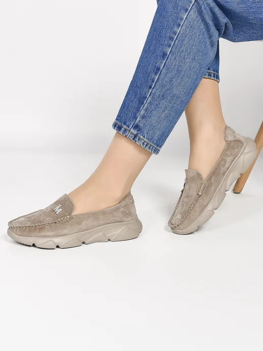 NN_ShoeS Мокасины женские весенние-летние натуральная замша, коричневый, фото 4