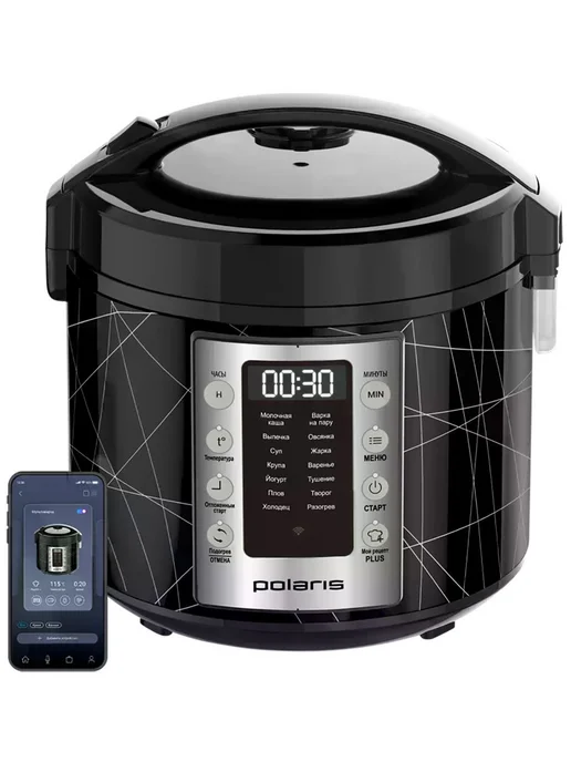 Мультиварка Polaris PMC 5020 Wi Fi IQ Home, серебряный, черный