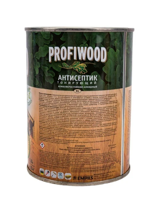 Profiwood Антисептик тонирующий 2 в 1 Орегон 0,8 л 0,7 кг, 800 мл, 700 г, фото 2