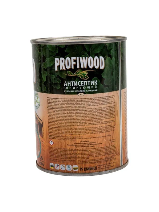 Profiwood Антисептик тонирующий 2 в 1 Тик 0,8 л 0,7 кг, 800 мл, 700 г, фото 2