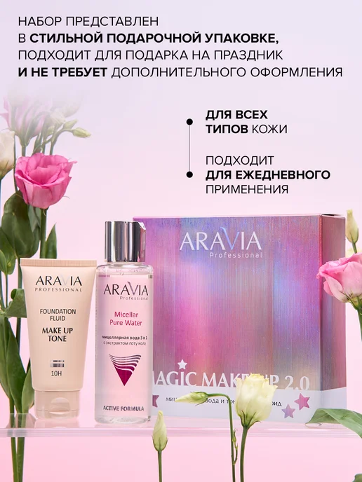 ARAVIA Professional Подарочный косметический набор для ухода за лицом для женщин, розовый, фото 7