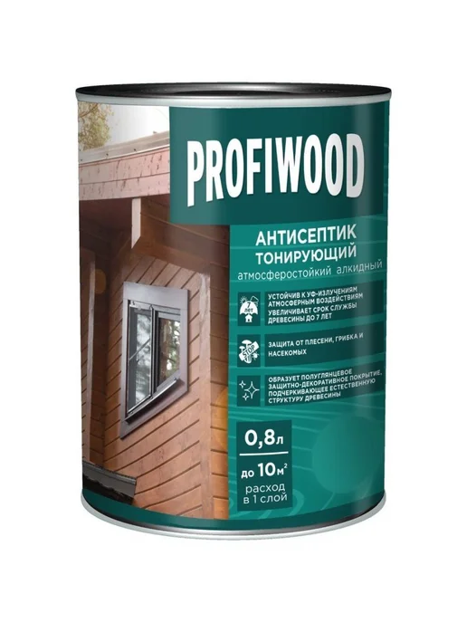 Profiwood Антисептик тонирующий 2 в 1 Бук 0,8 л 0,6 кг, 800 мл, 600 г