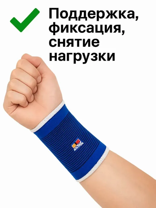 Напульсник, бандаж на запястье, синий, фото 4