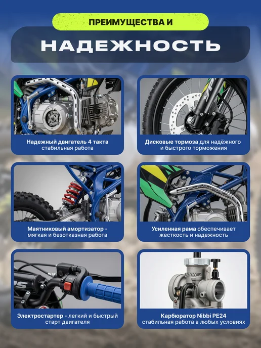 MotoHouse Подростковый Питбайк YPS Titan F150cc 19 16, вариант, фото 4