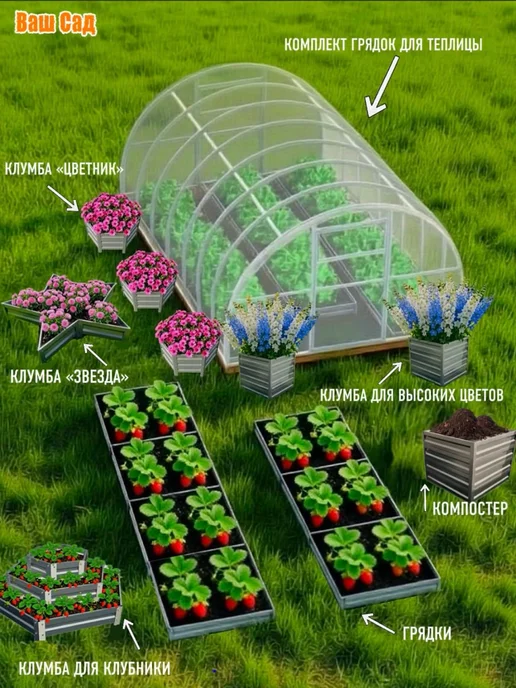 Грядка оцинкованная 0,90х4х0,20 м, 1x0.20 м, 0,2 м, фото 8