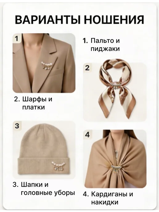 Femme Soul Брошь из жемчуга оригинальная, белый, фото 2