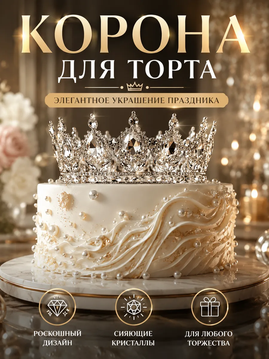 Корона на торт декор украшение топпер