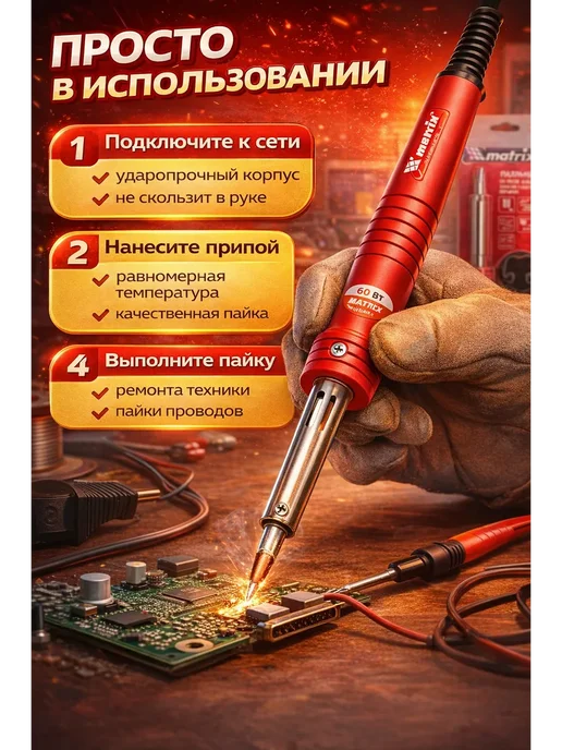 ARUbrand Паяльник электрический для пайки проводов, вариант, фото 2