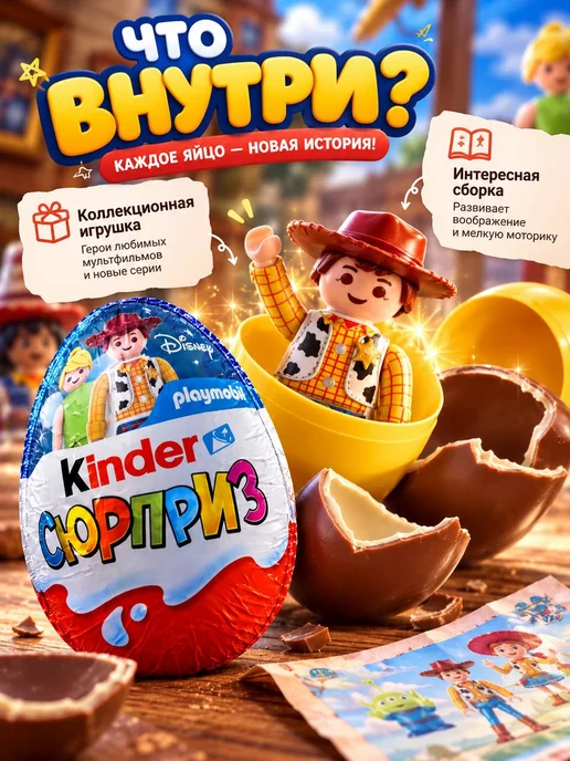 Kinder Сюрприз Дисней 3 шт, 3 шт, фото 2