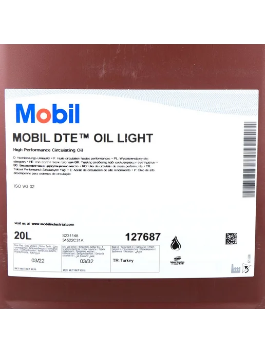 MOBIL Масло циркуляционное DTE Oil Light 20 л 127687, 20 л, фото 3