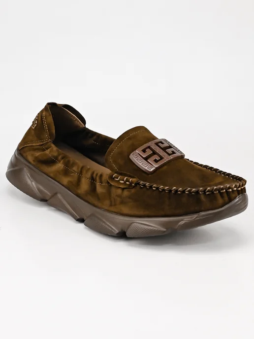 NN_ShoeS Мокасины женские летние кожаные, большие размеры, коричневый, фото 5