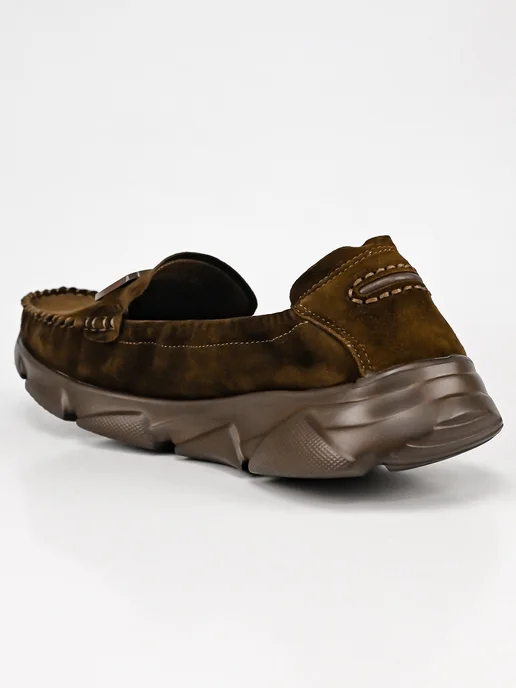 NN_ShoeS Мокасины женские летние кожаные, большие размеры, коричневый, фото 7