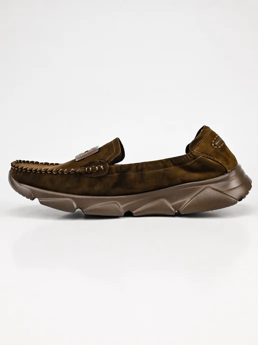 NN_ShoeS Мокасины женские летние кожаные, большие размеры, коричневый, фото 8