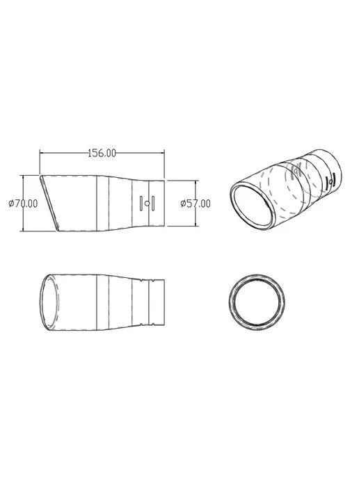ARNEZI Насадка на глушитель 57х156 мм A0701009, 57x156 мм, фото 4