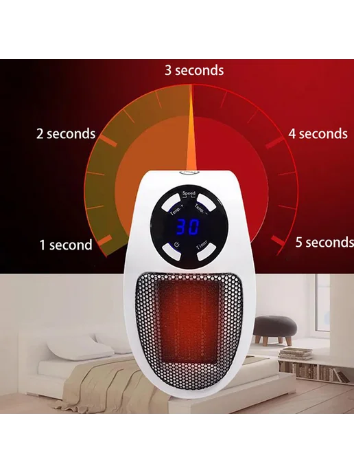 Настольный обогреватель 500W с 2 режимами, керамический, EU, 500 Вт, фото 6