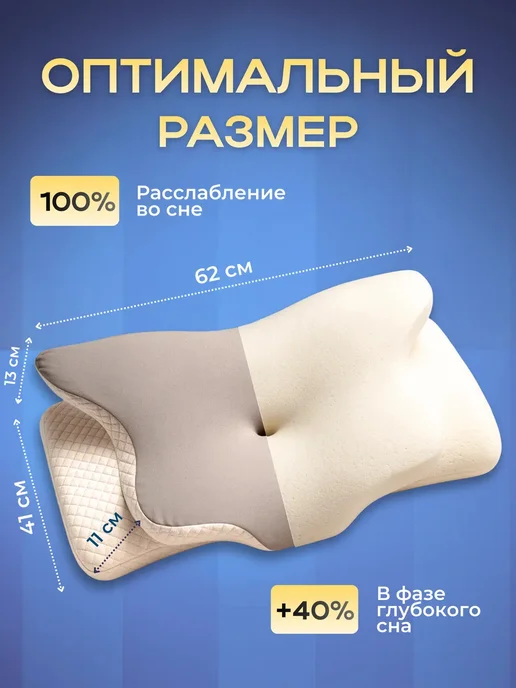 подушка Ортопедическая бабочка из мемориформа 50×70 см, 50x70 см, фото 7