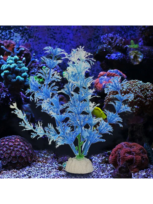 Искусственная крупная водорастительность для аквариума, сини, вариант, фото 2