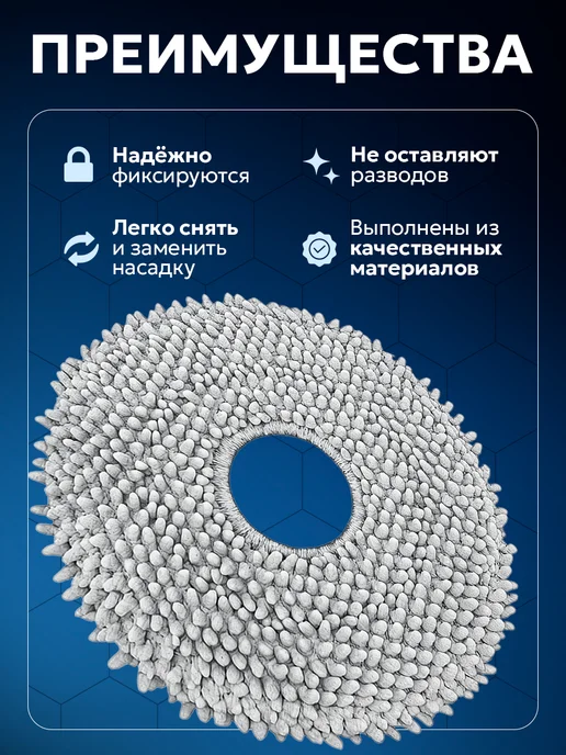 Filterix Тряпки для робот-пылесоса Roborock Q revo, MaxV, Curv, 2 шт, фото 3