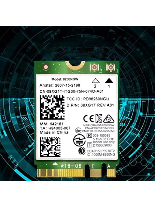 WiFi-карта 8260NGW AC + 2 антенны, 867 Мбит с, Bluetooth 4.2, вариант, фото 2