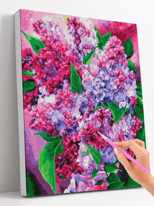 Paintboy Алмазная мозаика на подрамнике(40x50) "Букет Сирени", 40x50, фото 3