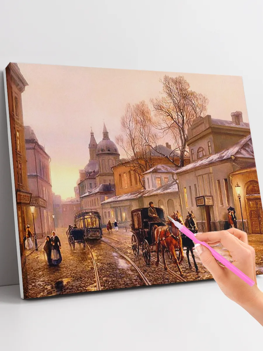 Алмазная мозаика (40x50) "Старинная улочка"