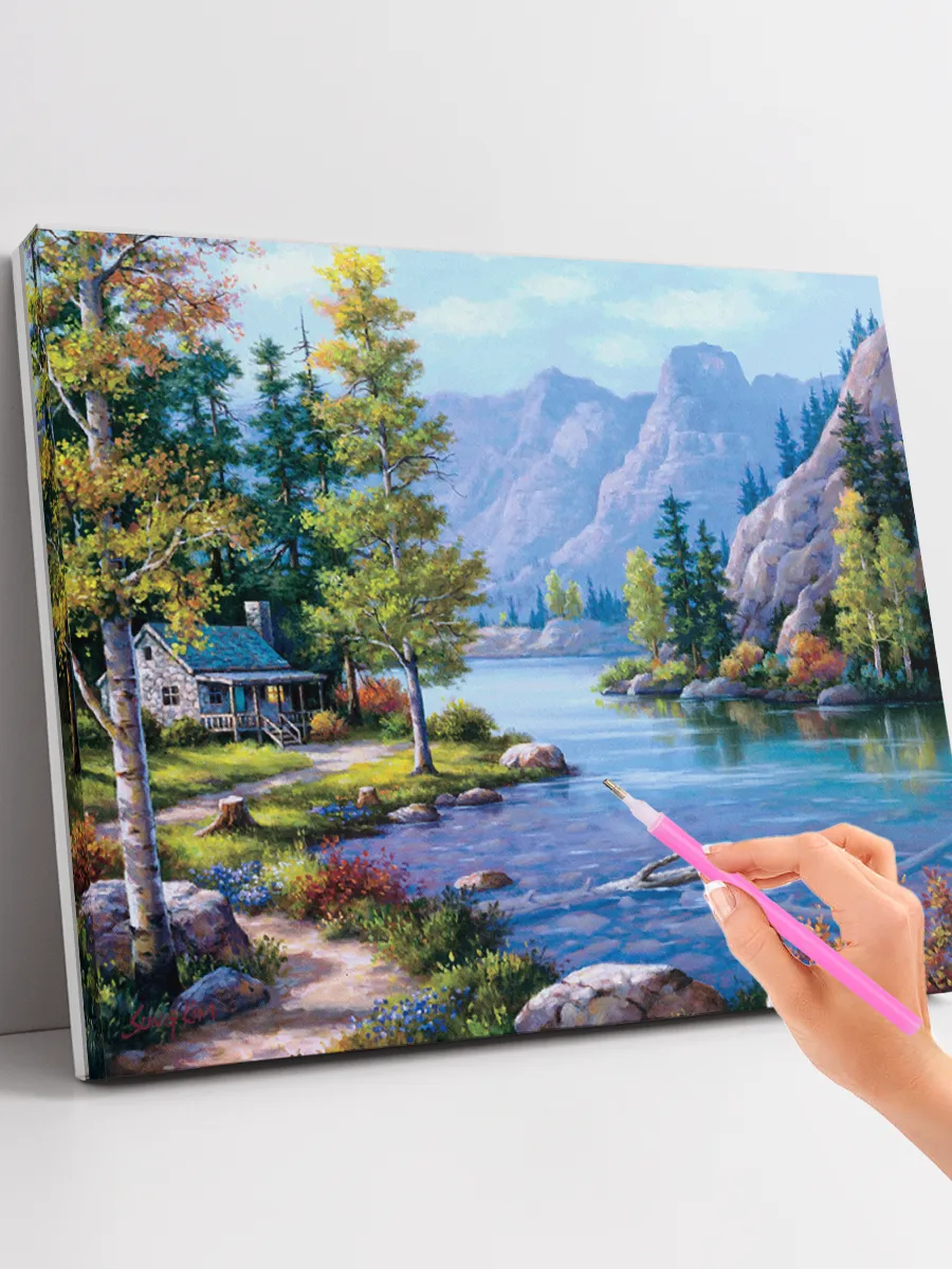 Алмазная мозаика (40x50) Горная река