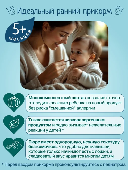 ФрутоНяня Детское пюре овощное из тыквы 80 г х 6 шт, 80 г, 6 шт, фото 4