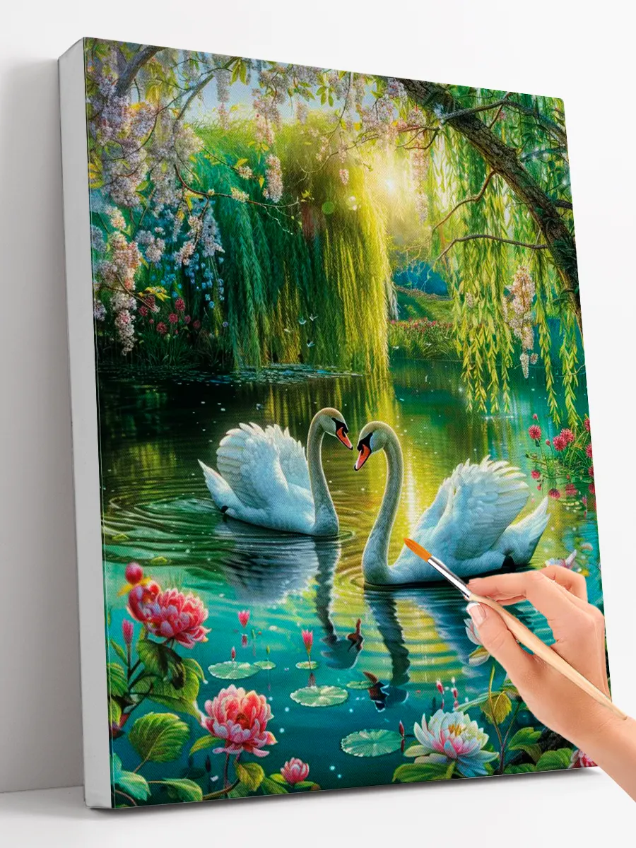 Картина по номерам (40x50) "Танец лебедей"