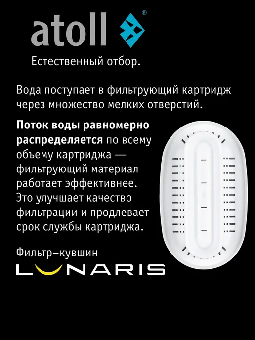 Atoll Фильтр для воды кувшин Lunaris 4 л с LED-индикатором, 4 л, фото 6