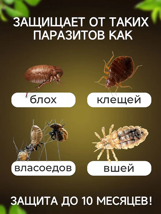 pawtters Ошейник для собак от блох и клещей,63CM,серый, черный, фото 3