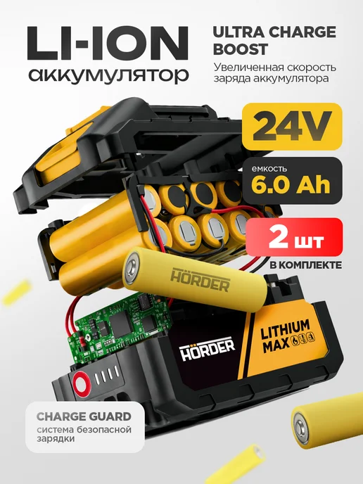 HORDER Воздуходувка аккумуляторная мощная садовая, 2 шт, фото 7