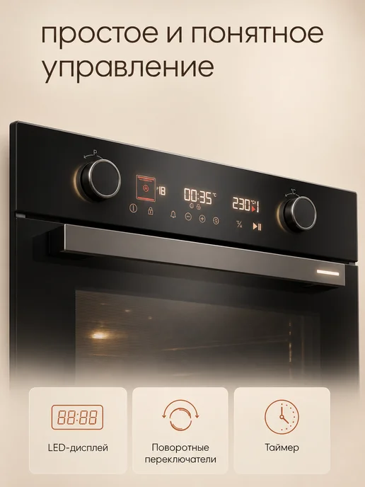 Grundig Духовой шкаф GEKW12400B электрический встраиваемый, черный, фото 3