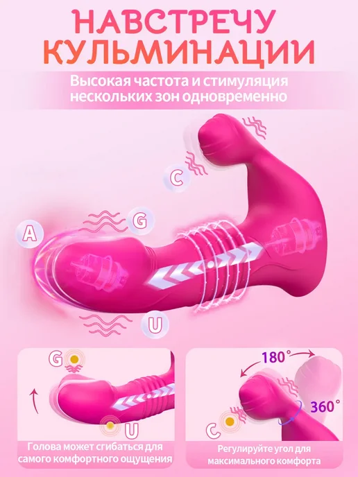 18+ Вибротрусики приложением Трусы с вибратором Для клитора, красный, фото 3