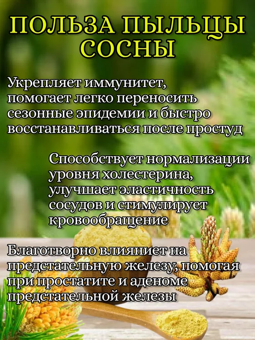 Благодея Пыльца сосны натуральная 50 гр, 50 г, фото 3