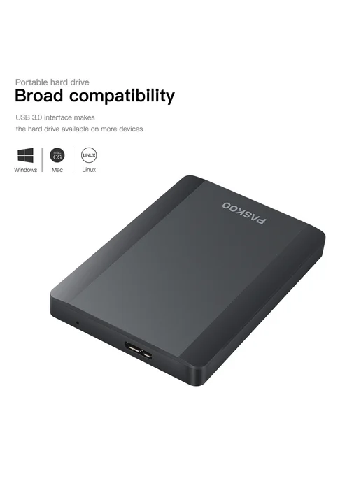 Внешний жесткий диск PASKOO USB 3.0 1 ТБ, 1 ТБ, фото 3