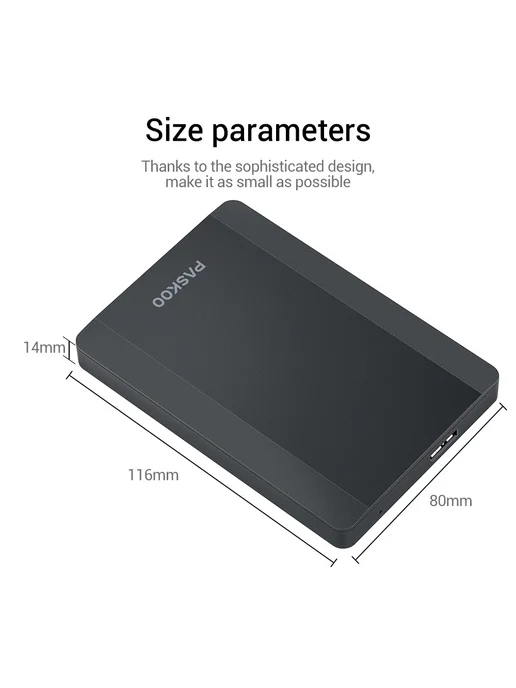 Внешний жесткий диск PASKOO USB 3.0 1 ТБ, 1 ТБ, фото 4