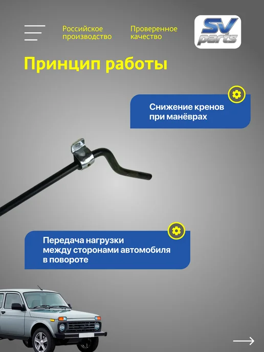 Стабилизатор поперечной устойчивости 2121, вариант, фото 3