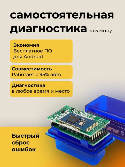 Carsnap Автомобильный обд2 сканер elm 327 v1.5 PIC18F25K80, синий, фото 4