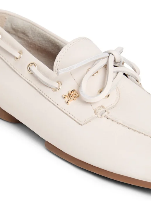 TOMMY HILFIGER Мокасины топсайдеры кожаные, бежевый, фото 6