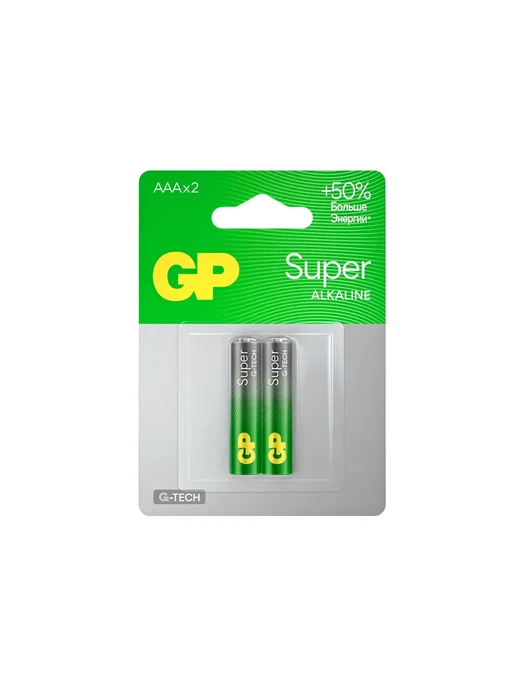 GP Батарейка алкалиновая GPSuper Alkaline G-Tech 24А ААA - 2 шт, 2 шт