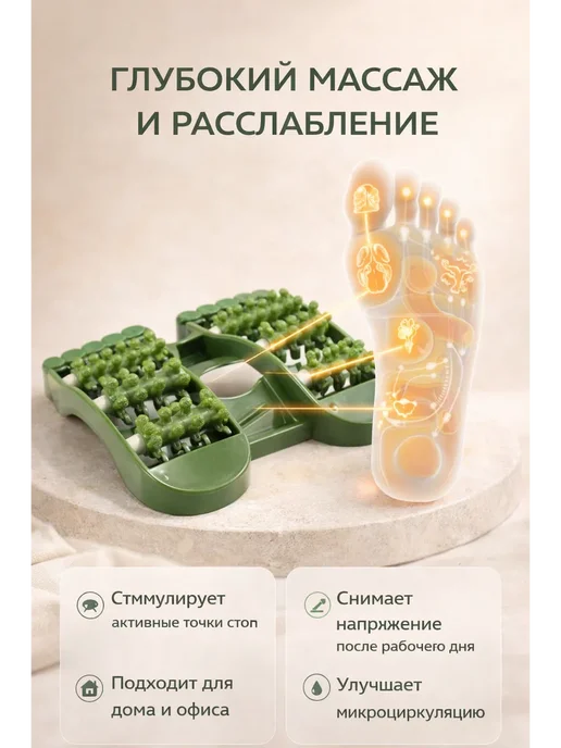 BLEN Массажёр для ног и ступней роликовый, зеленый, фото 2