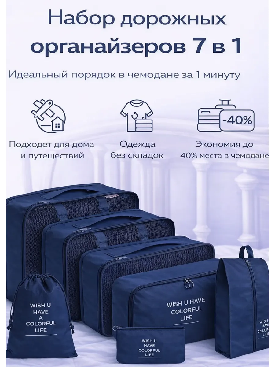Органайзер для чемодана дорожный набор 7 в 1
