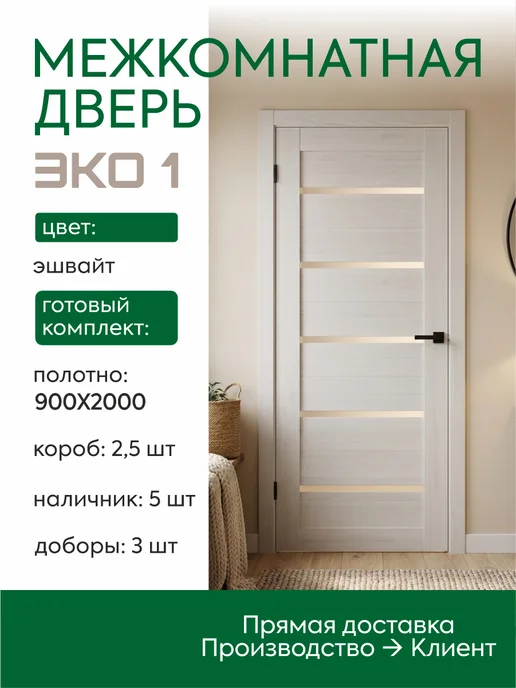 ВДК Двери и мебель Межкомнатная дверь 90х200см комплект короб+наличники+добор, вариант