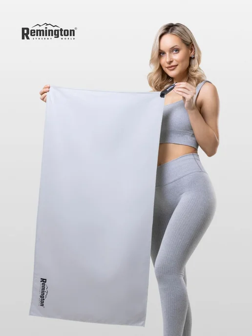 REMINGTON synergy world Полотенце Remington 100*50см, цвет синий, серый, фото 4