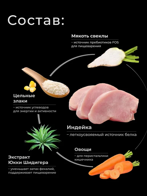 Сухой корм QUATTRO Английский Бульдог для собак, индейка, 12 кг, фото 3