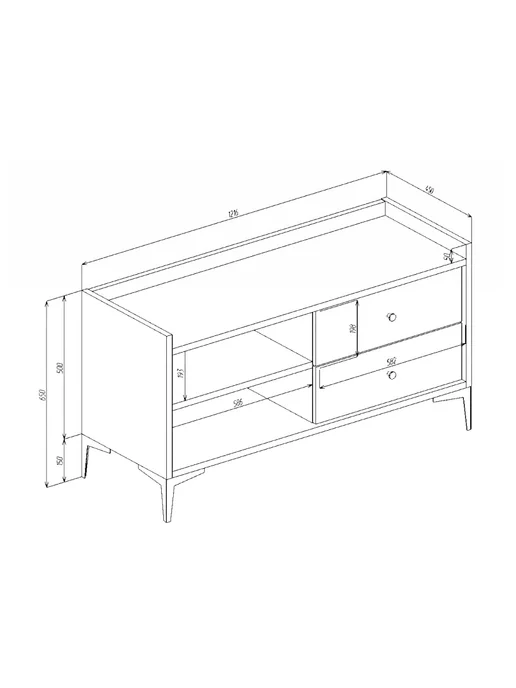alternative-top Тумба под ТВ 122*45*65 см Серый шелк, 122x45x65 см, фото 8